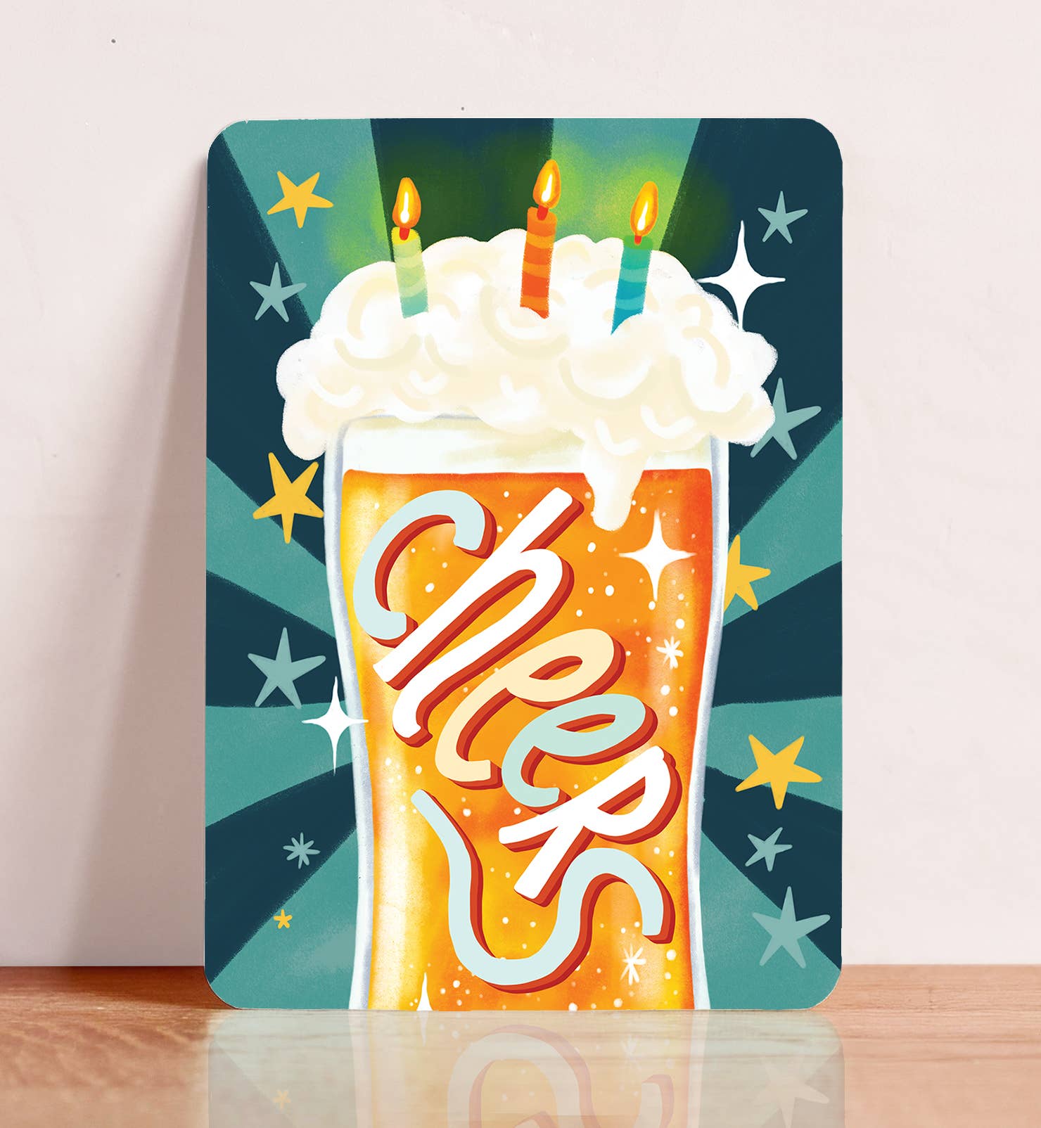 Kaart felicitatie gefeliciteerd bier cheers man | Kaart Aniet Illustration