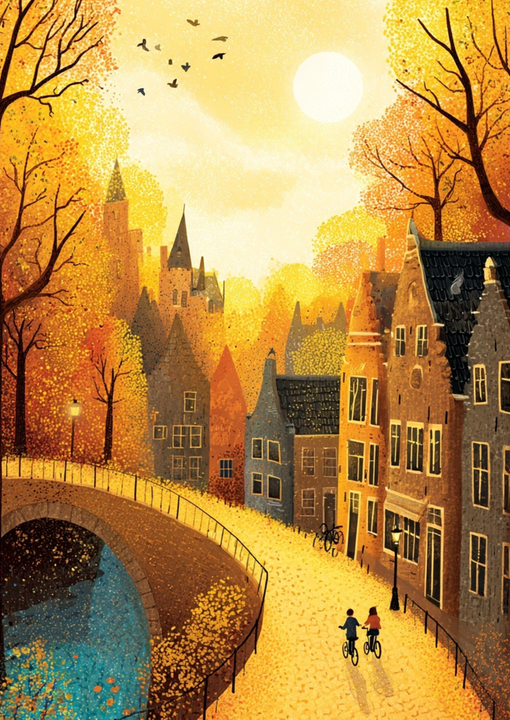 Golden Season: Ride by the Canal | Kaart Fripperies