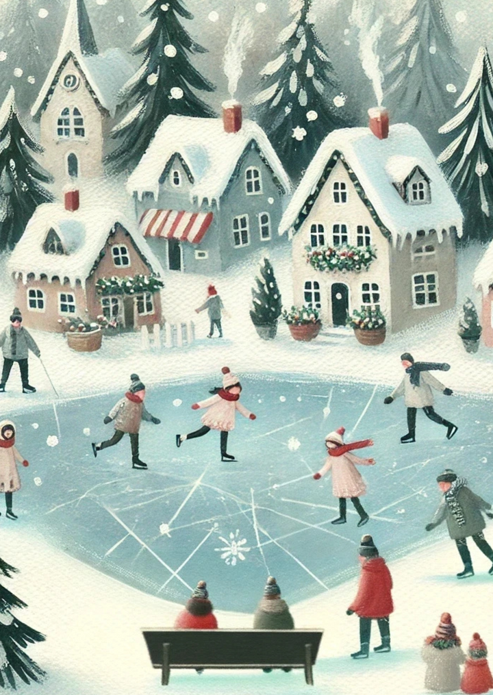 Winter Village: Ice Skating | Kaart Fripperies