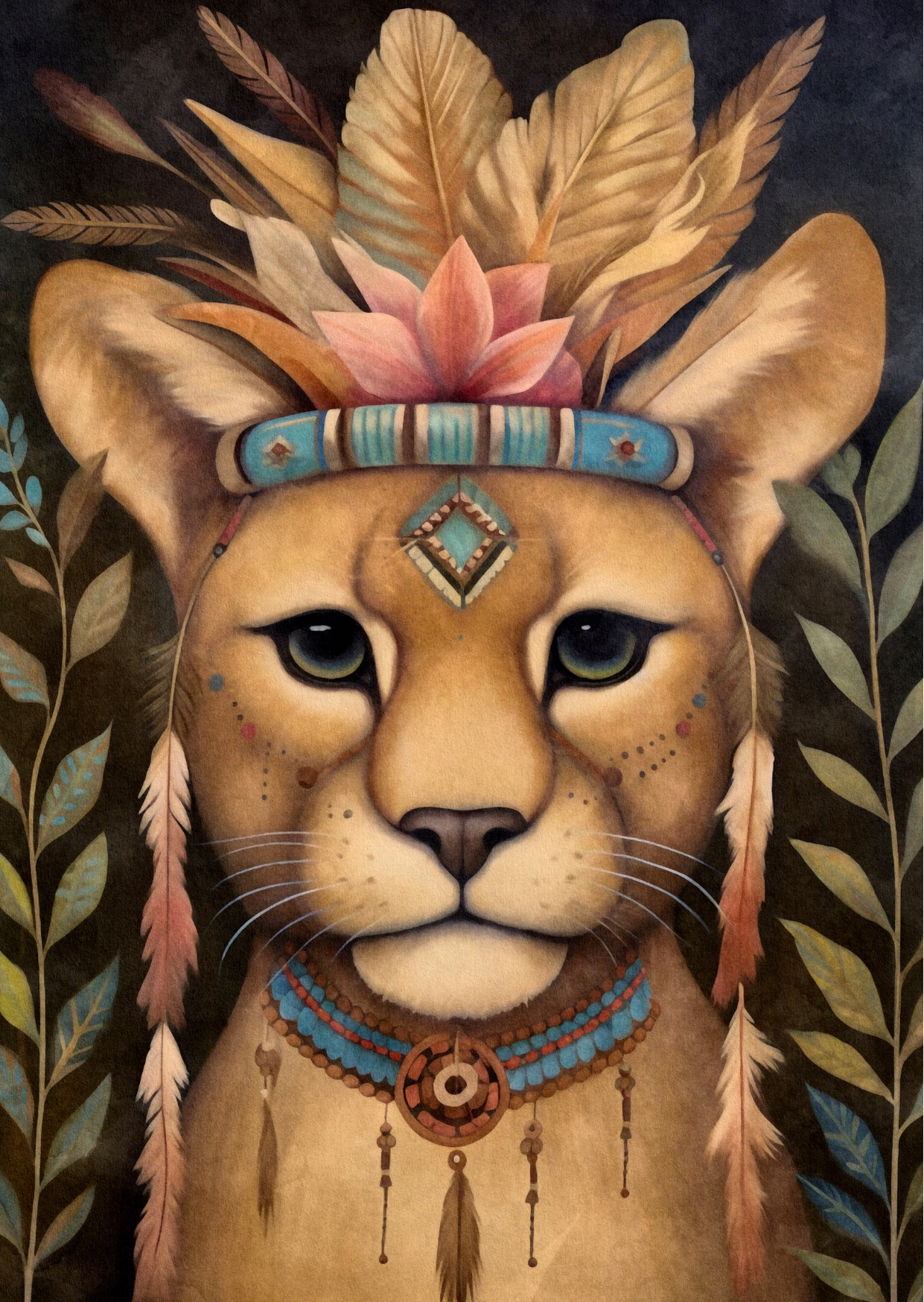 Boho prairie animals: leeuw | Kaart Fripperies