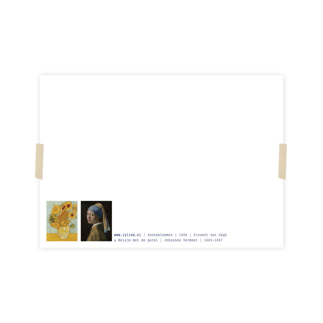 Postcard collage Vermeer & Vincent Meisje parel zonnebloemen