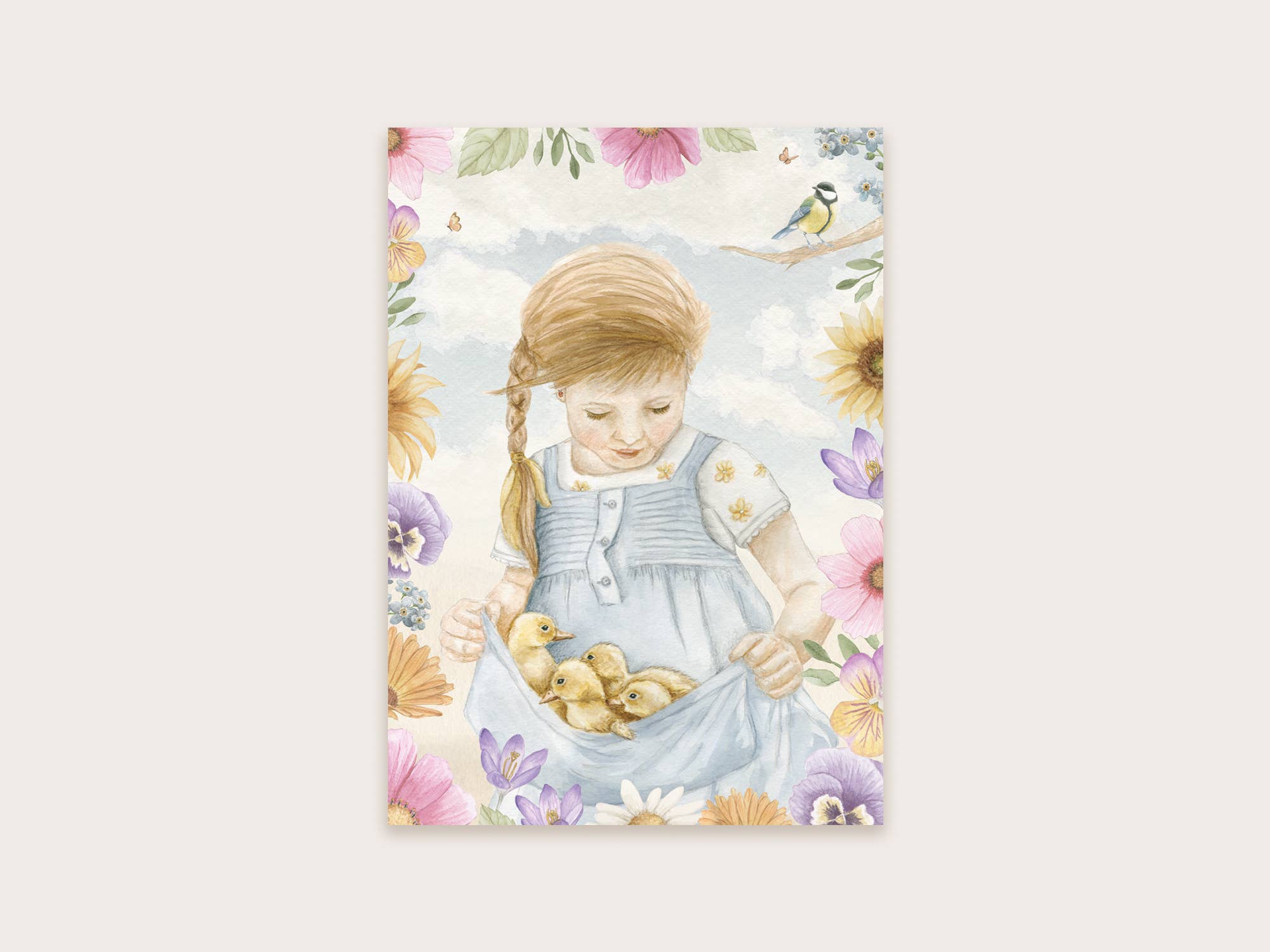 Ansichtkaart meisje met eendjes | Kaart Appeloogje