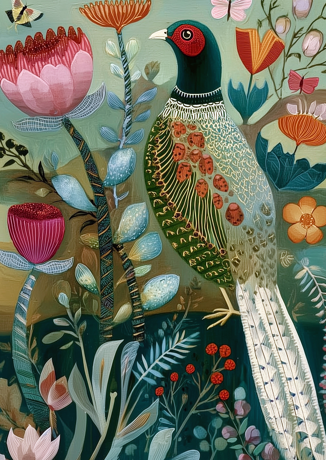Art Nouveau Animals: Fazant | Kaart Fripperies