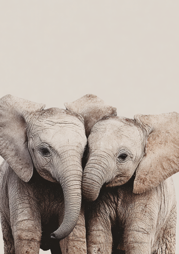 Side by side: Elephants |  Cadeaukaart Fripperies