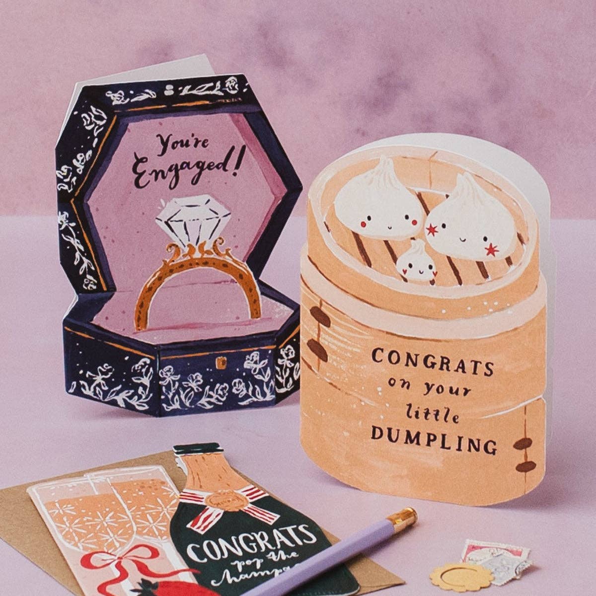 Dumpling-kaart voor pasgeboren baby | Geboortekaarten