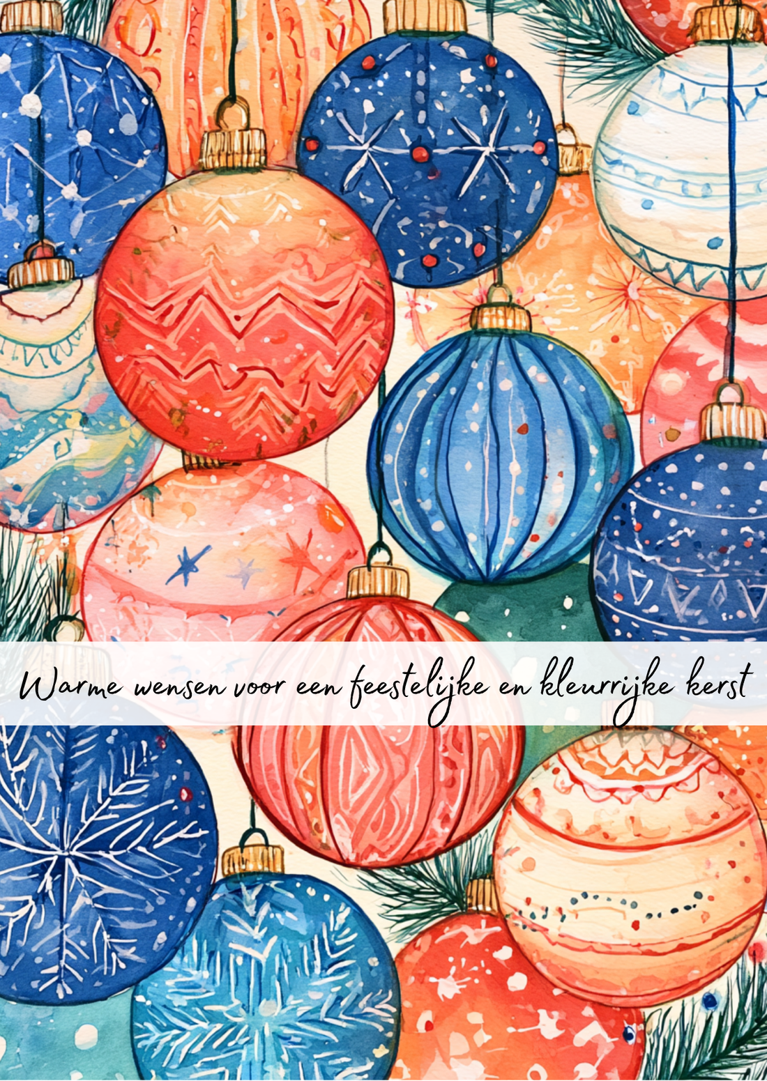 Kleurrijke kerst | Kaart Fripperies