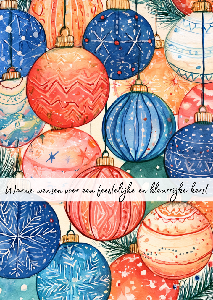 Kleurrijke kerst | Kaart Fripperies