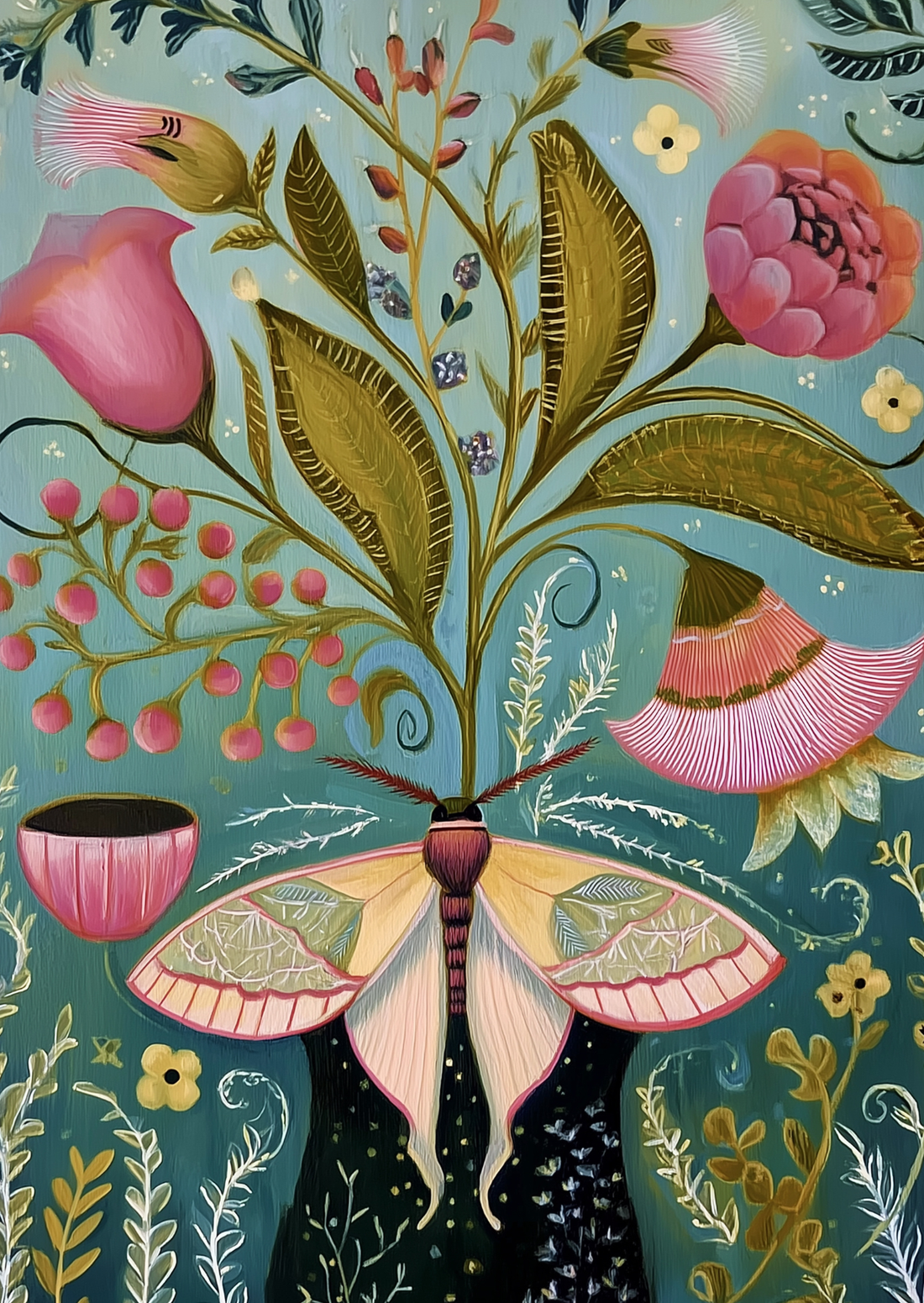 Art Nouveau Animals: Nachtvlinder | Kaart Fripperies