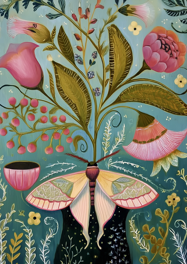 Art Nouveau Animals: Nachtvlinder | Kaart Fripperies