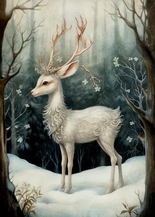 Mystical Christmas Animals: Hert | Kaart Fripperies