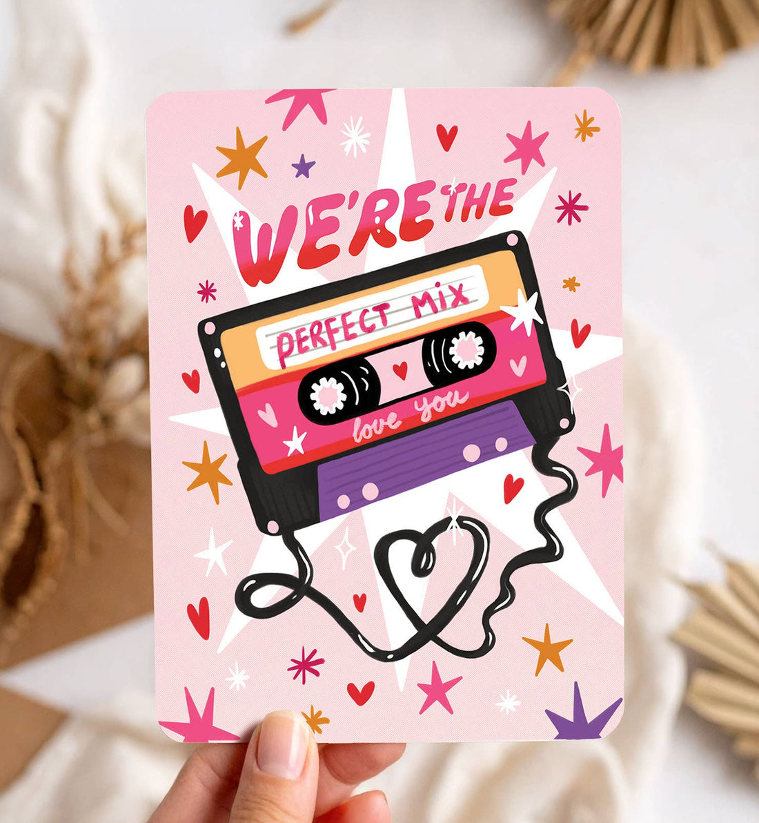 Kaart liefde valentijn perfecte mix muziek ansichtkaart