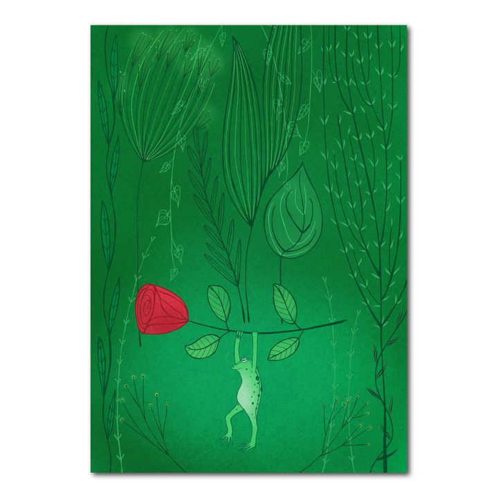 Kikker met roos | Kaart