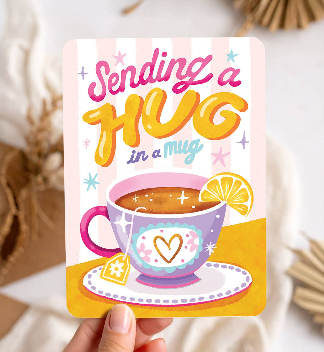 Kaart hug in a mug thee thinking of you zomaar | Kaart Aniet Illustration