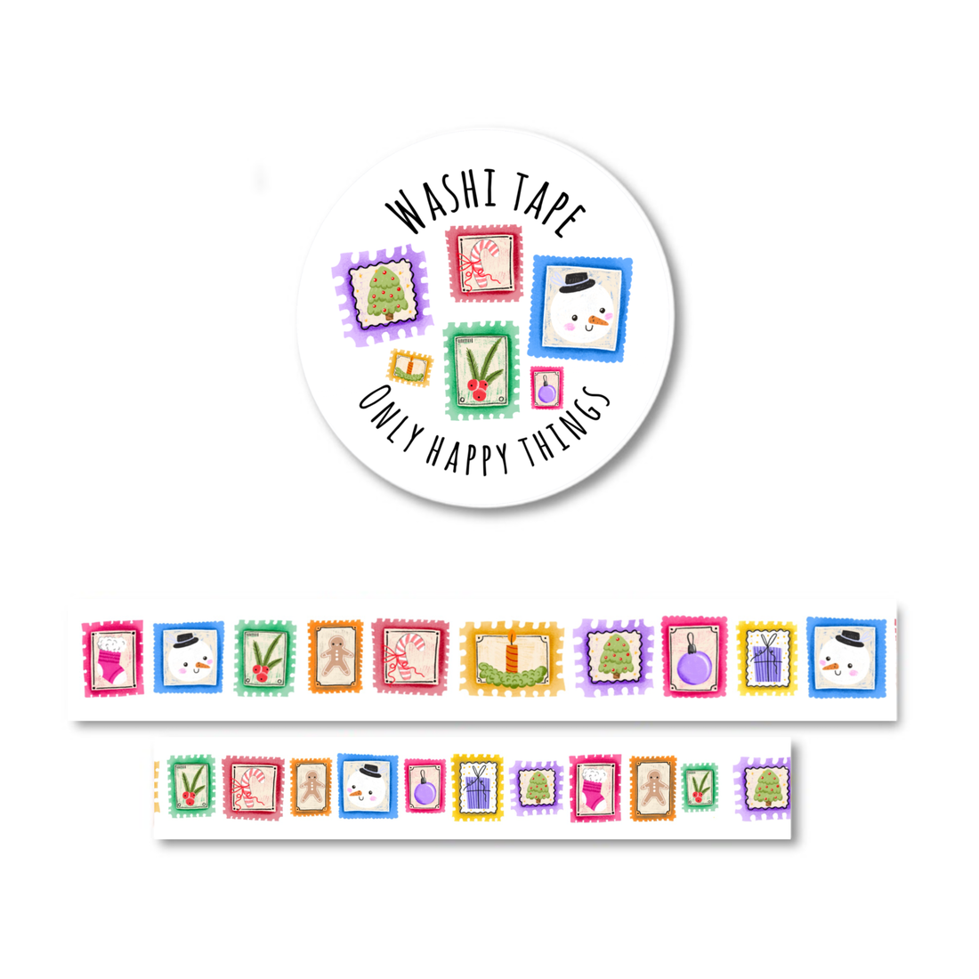 Washi-tape decemberstempels