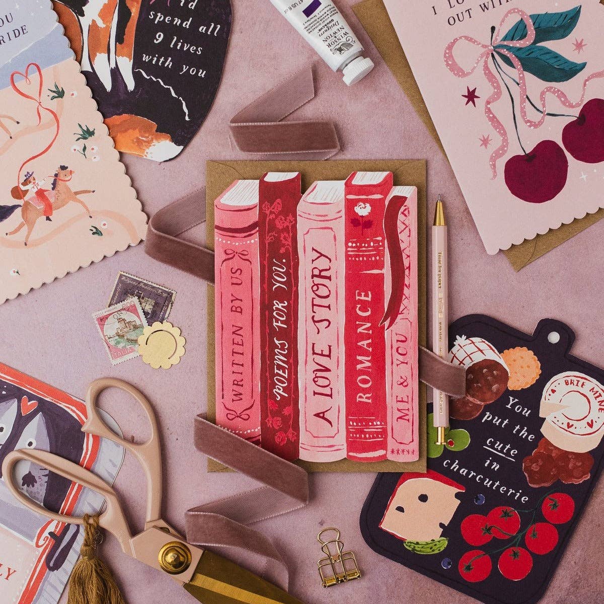 Love Story Books-kaart | Jubileumkaarten voor boekenliefhebbers