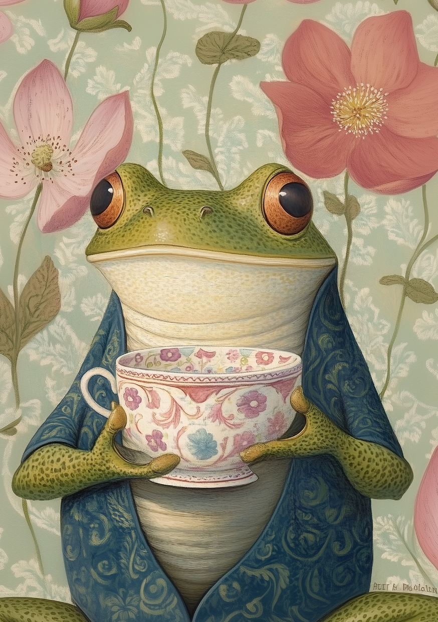 Animal Tea Time: Kikker | Cadeaukaart Fripperies