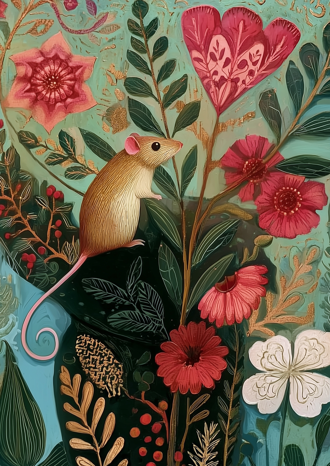 Art Nouveau Animals: Muis | Kaart Fripperies