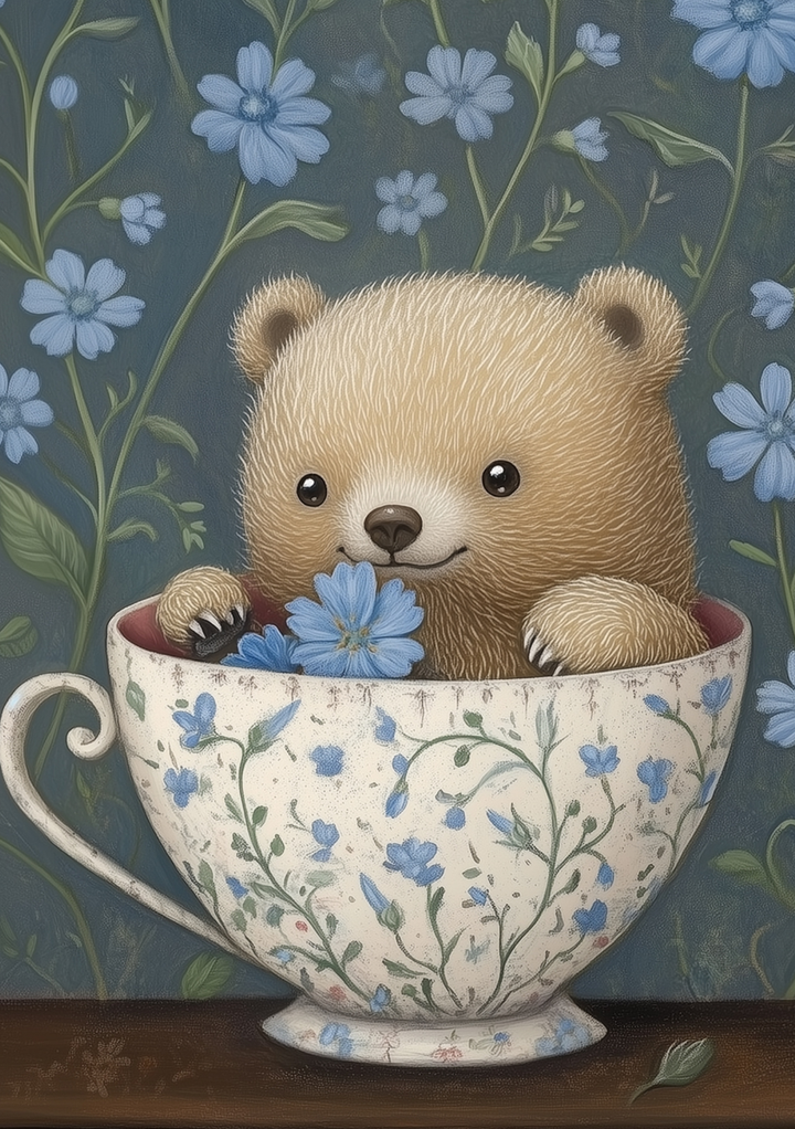 Animal Tea Time: Kleine Beer |  Cadeaukaart Fripperies