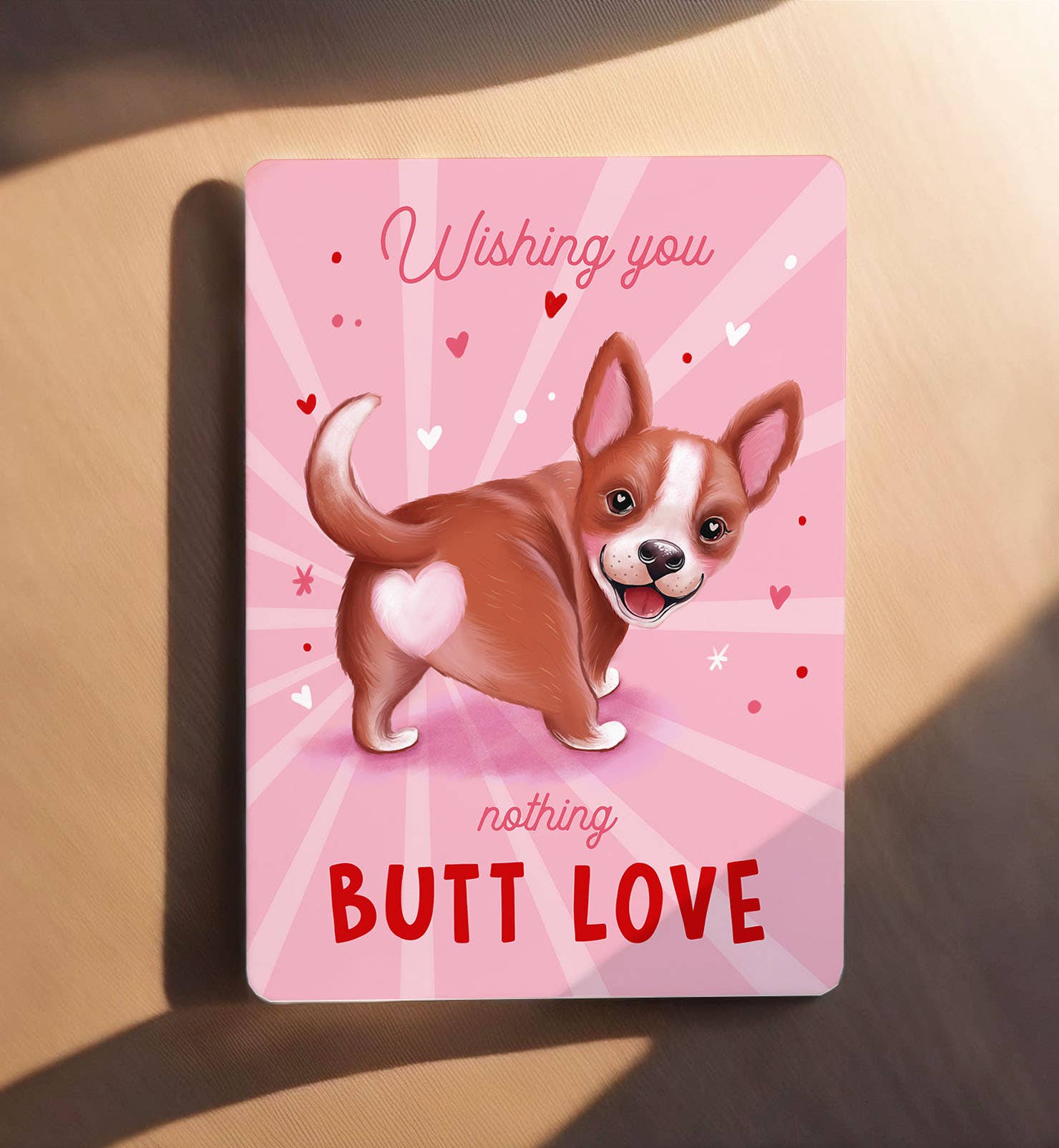 Kaart liefde valentijn grappig hond butt love ansichtkaart