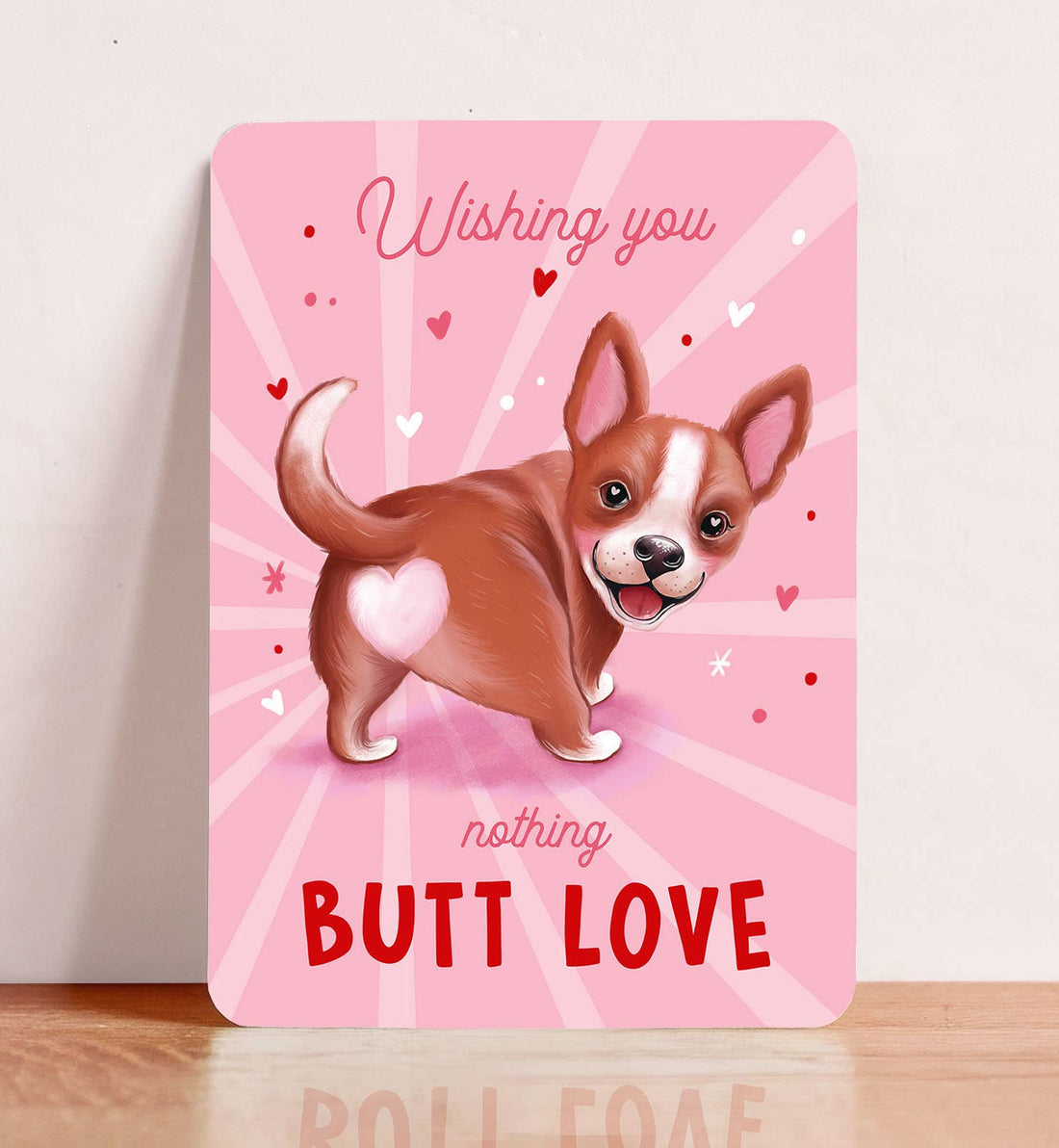 Kaart liefde valentijn grappig hond butt love ansichtkaart