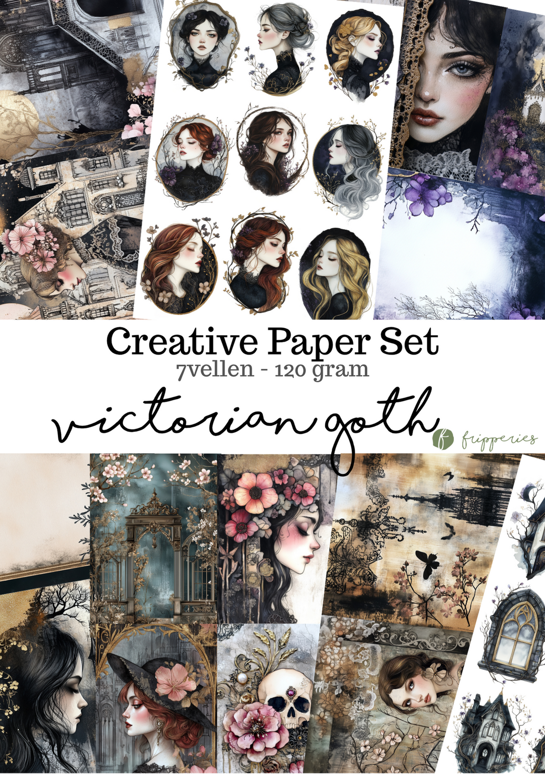 Victorian Goth | Creative Paper Set Fripperies