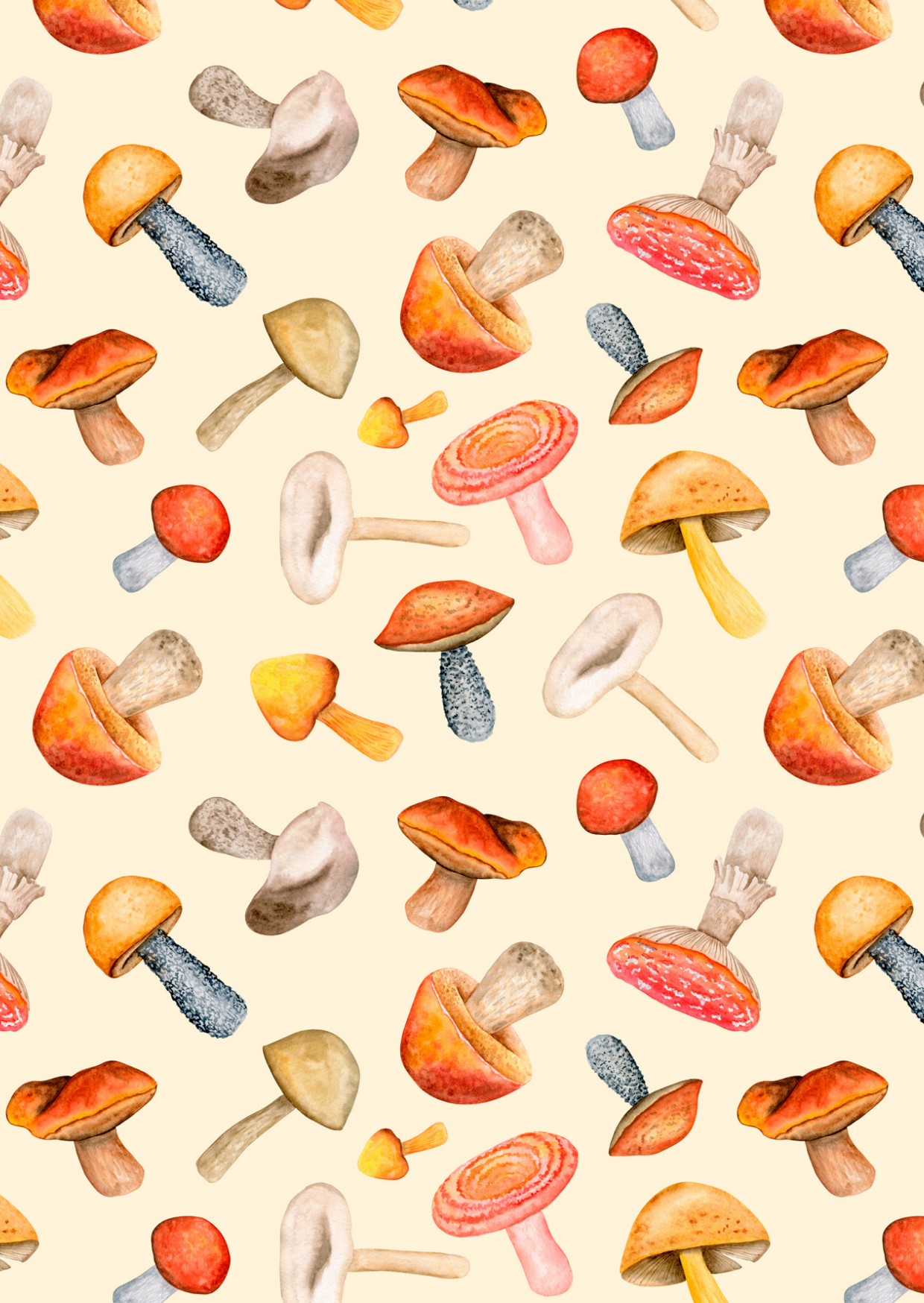 Herfstprint Mushrooms | Kaart Fripperies