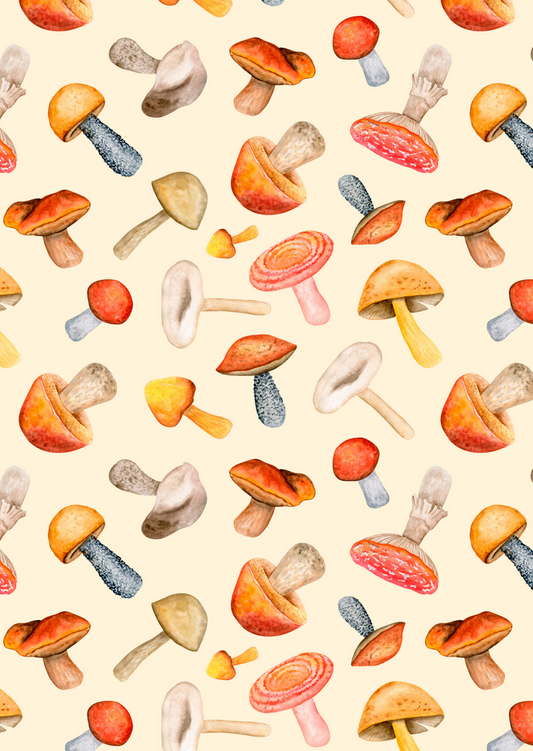 Herfstprint Mushrooms | Kaart Fripperies