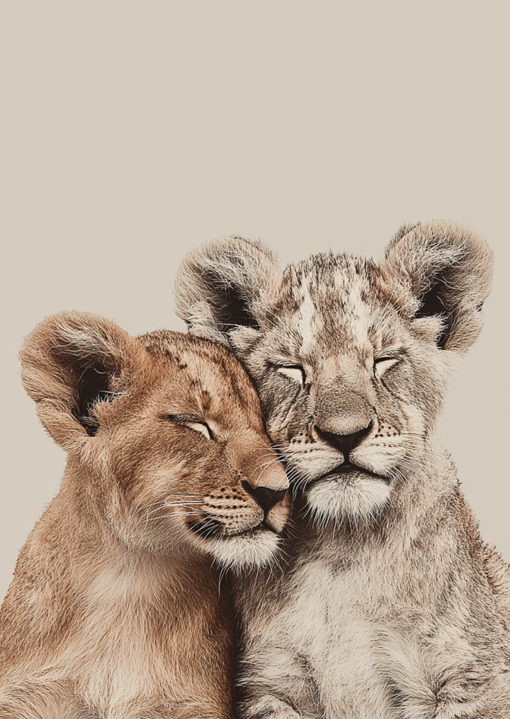 Side by Side: Lions | Kaart Fripperies