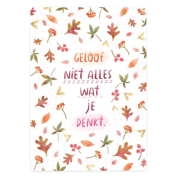 Kaart 'geloof niet alles wat je denkt.' (Nederlandse tekst) | Kaart The Lemonbird