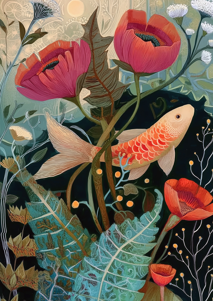 Art Nouveau Animals: Vis | Kaart Fripperies