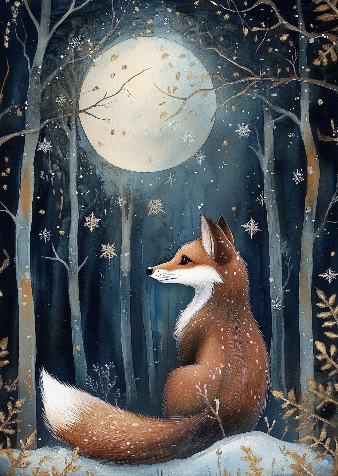 Moonlight Animals: Vos | Kaart Fripperies