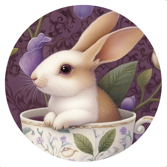 Animal Tea Time: Konijn | Sluitstickers 10st.