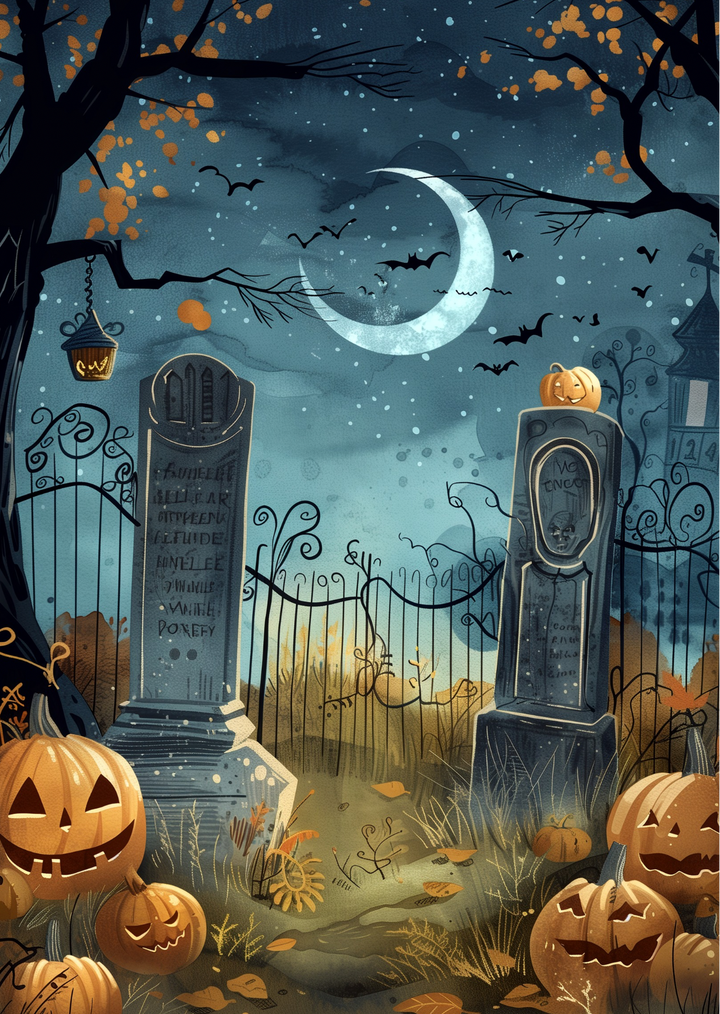Sweet Halloween: Begraafplaats | Kaart Fripperies