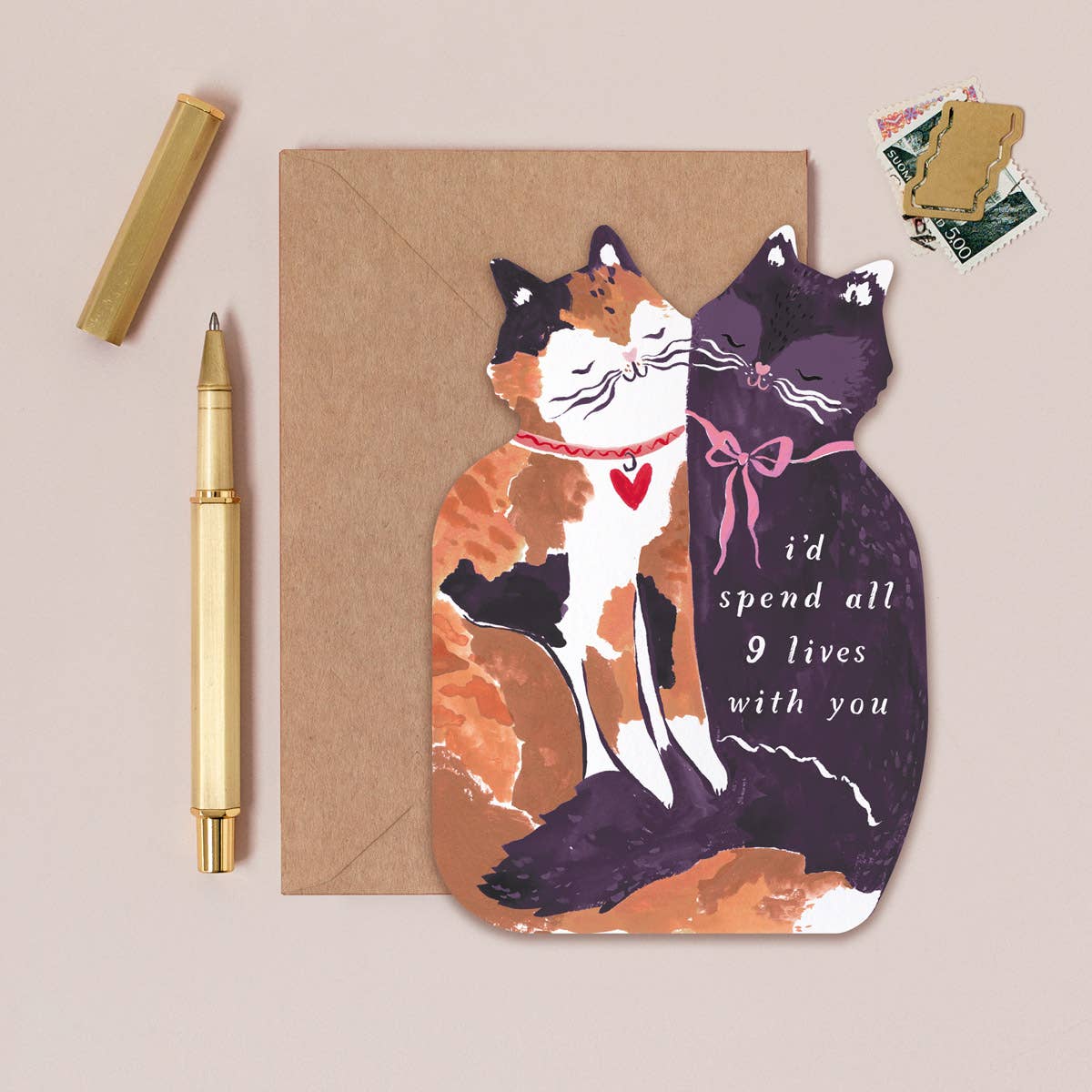 Kaarten met negen levens katten | Liefdeskaarten | Katten jubileumkaarten