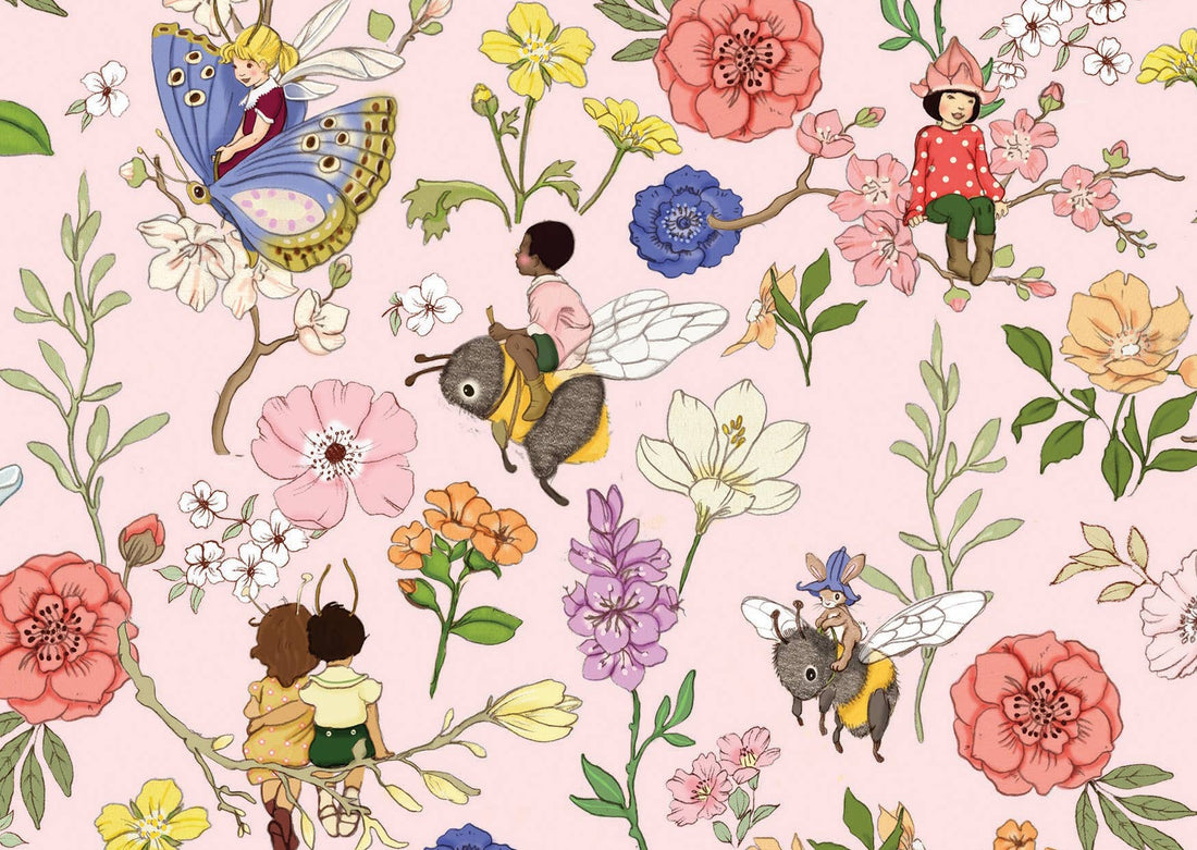 Ansichtkaart Geheime Insectentuin Roze | Kaart Belle & Boo