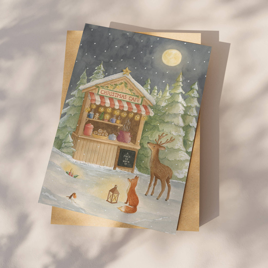 Ansichtkaart "Christmas café" | Kaart Appeloogje