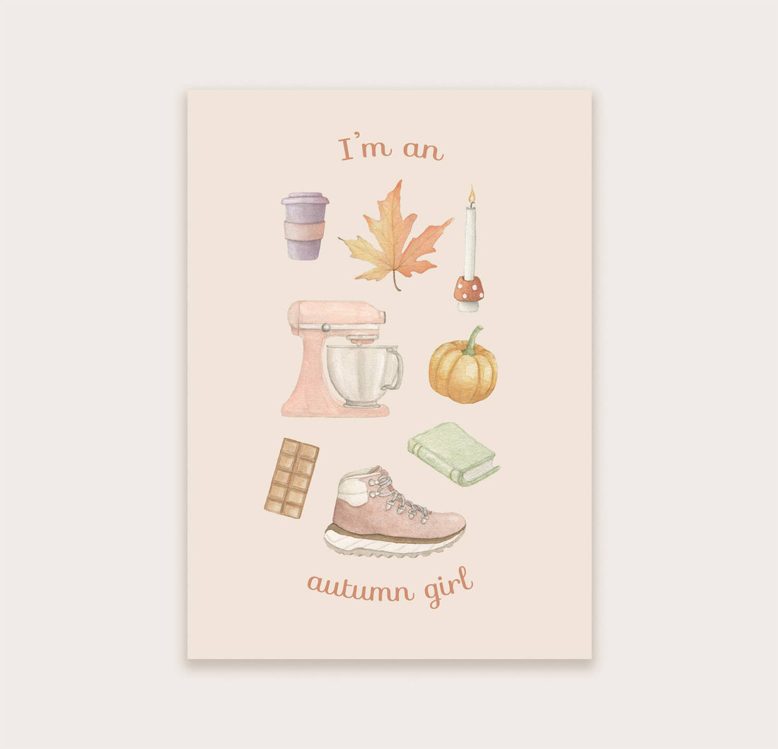 Ansichtkaart "Autumn girl" | Kaart Appeloogje