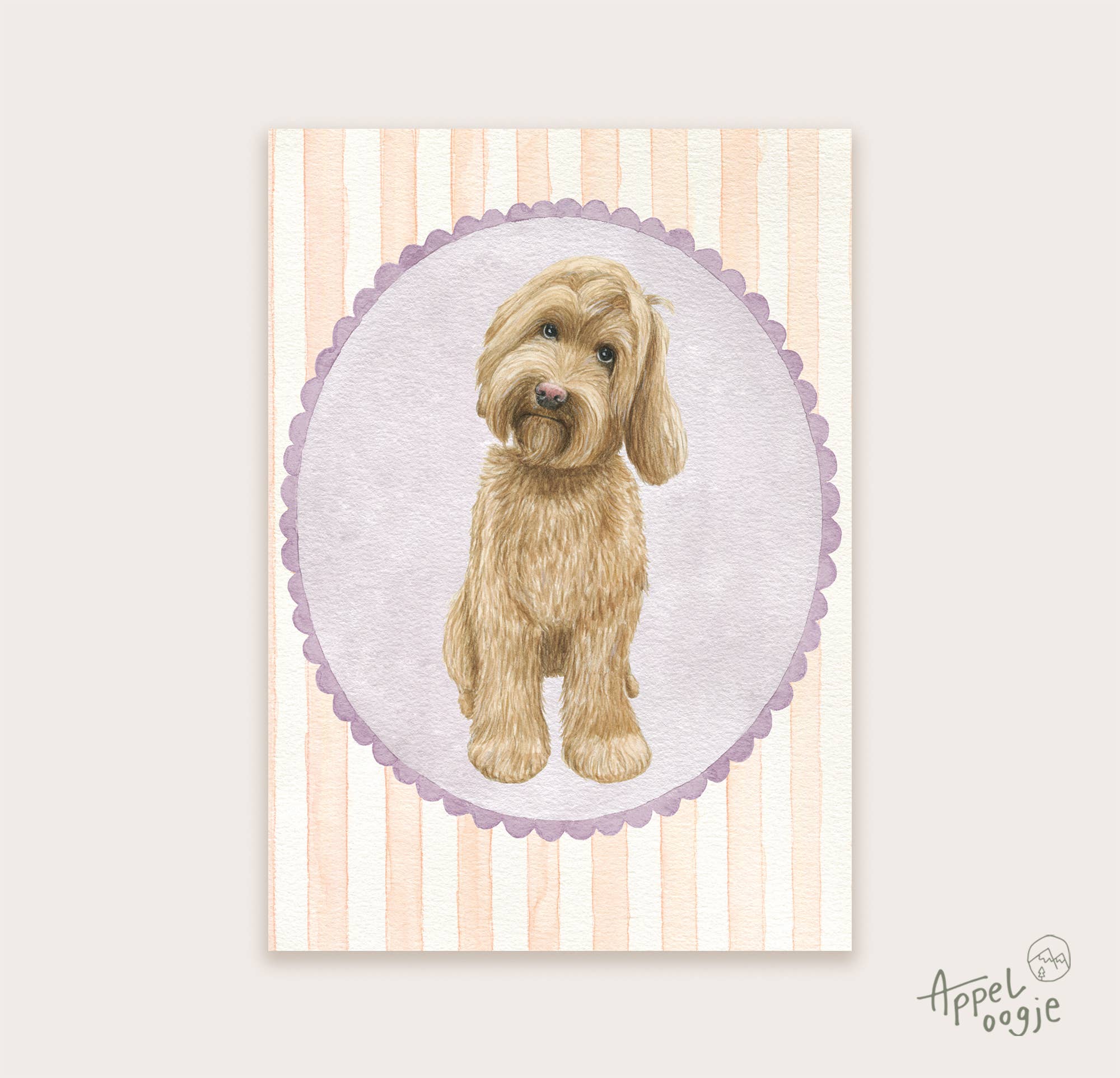 Ansichtkaart labradoodle | Kaart Appeloogje