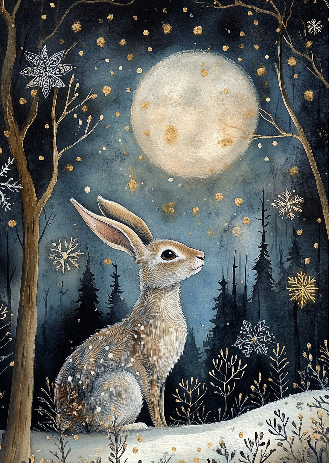 Moonlight Animals: Konijn | Kaart Fripperies