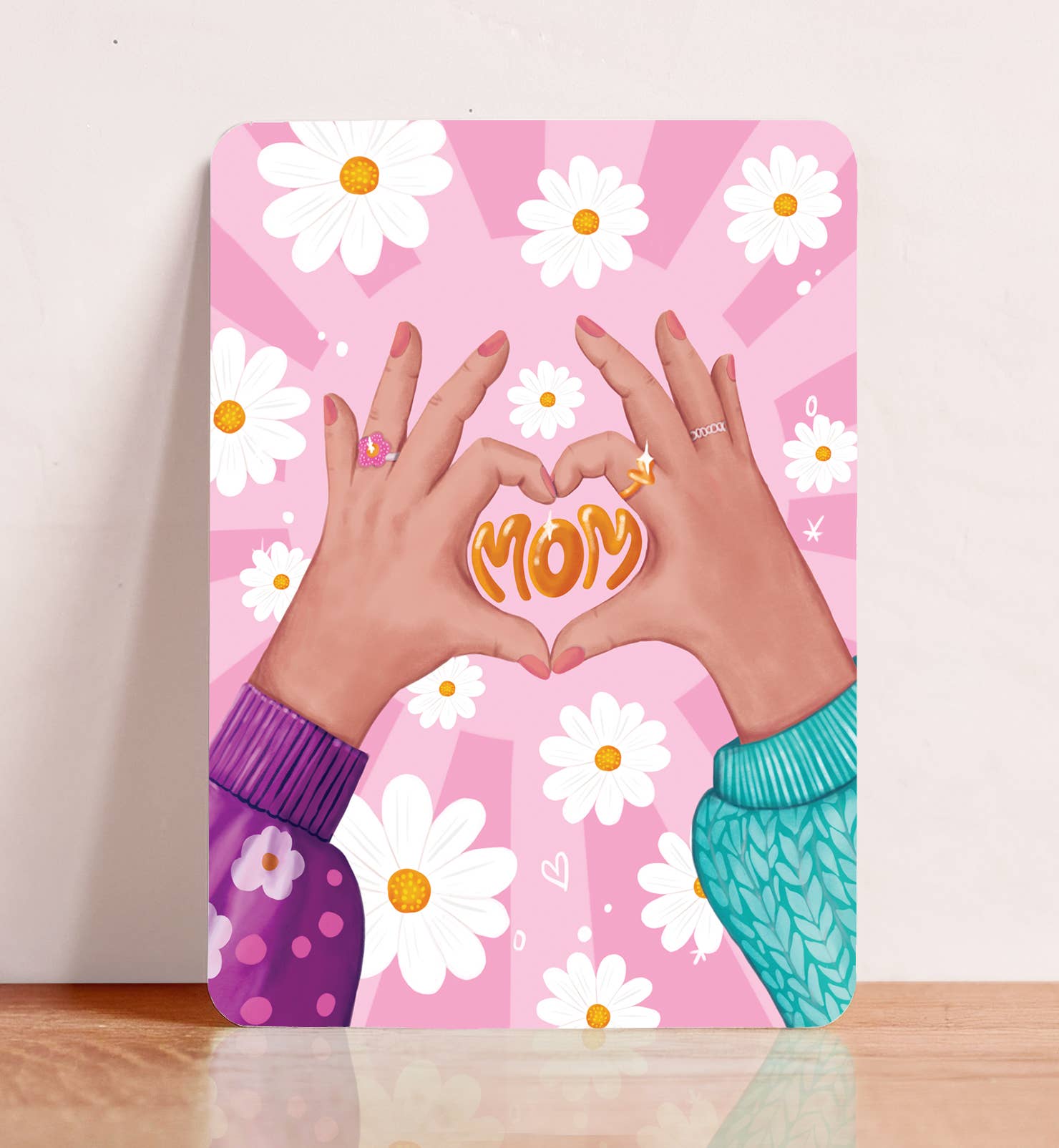 Kaart moederdag handen hart mama moeder oma ansichtkaart