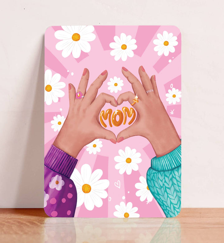 Kaart moederdag handen hart mama moeder oma ansichtkaart