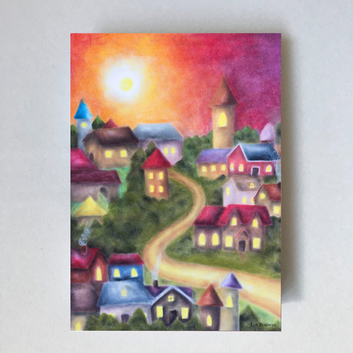 Sprookje 'Lichtstad' ansichtkaart | Kaart Lot Bouwes