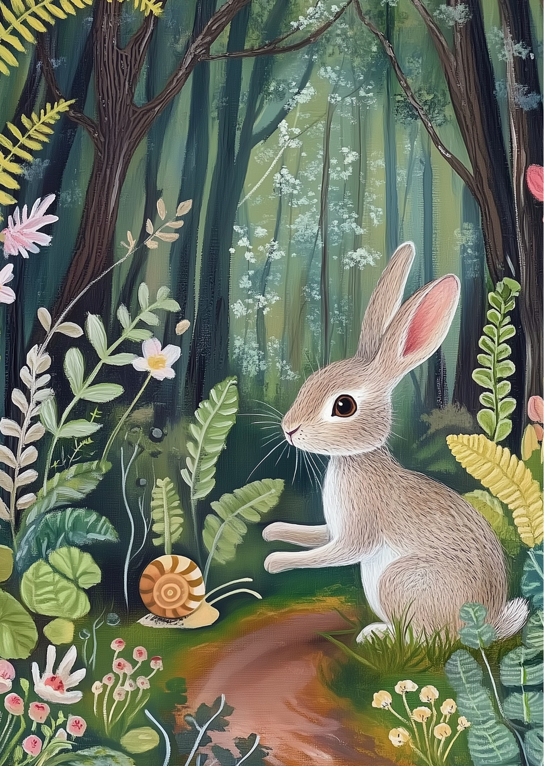 Forest Friends: Konijn en Slak | Kaart Fripperies