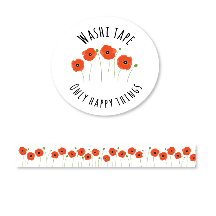 Washi tape Klaprozen | Washitape Only Happy Things