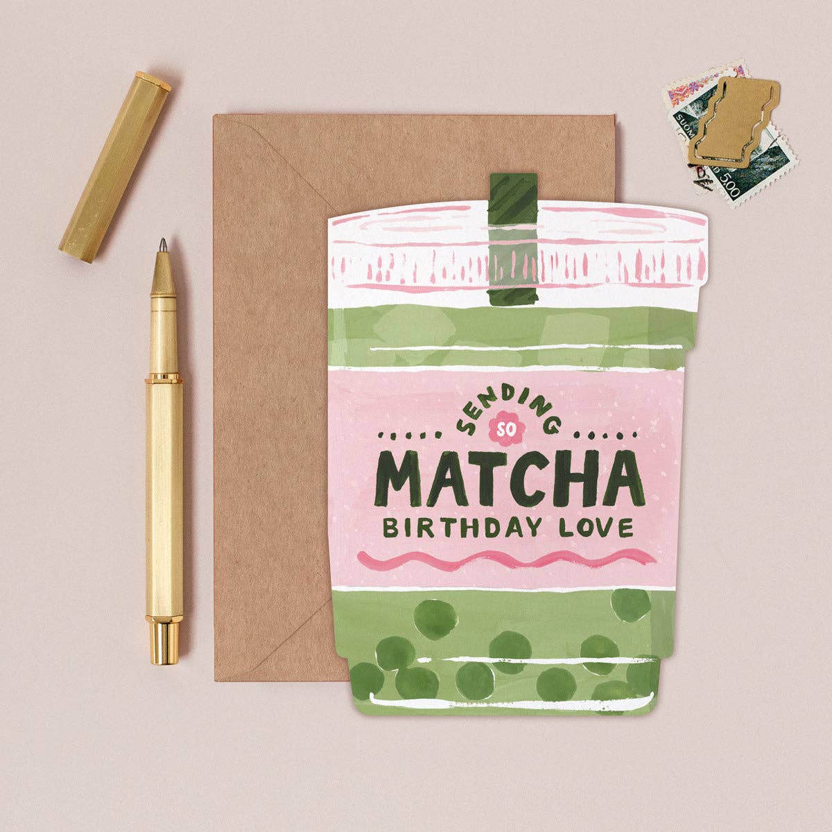 Matcha-verjaardagskaart | Schattige foodie-verjaardagskaarten