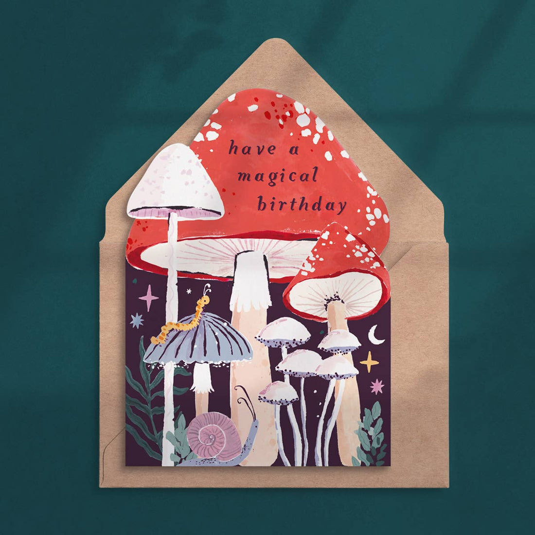 Verjaardagskaart met paddenstoel | Magic Mushrooms kaart