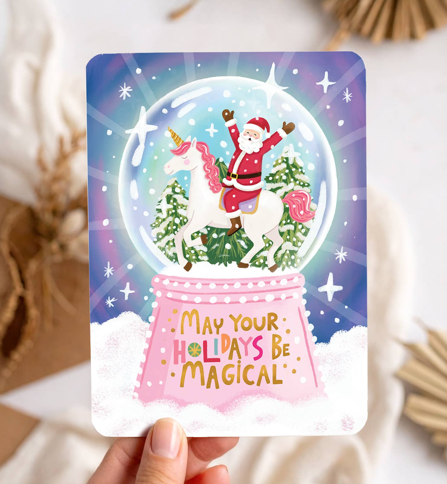 Kaart Kerstkaart magisch kerstman grappig | Kaart Aniet Illustration