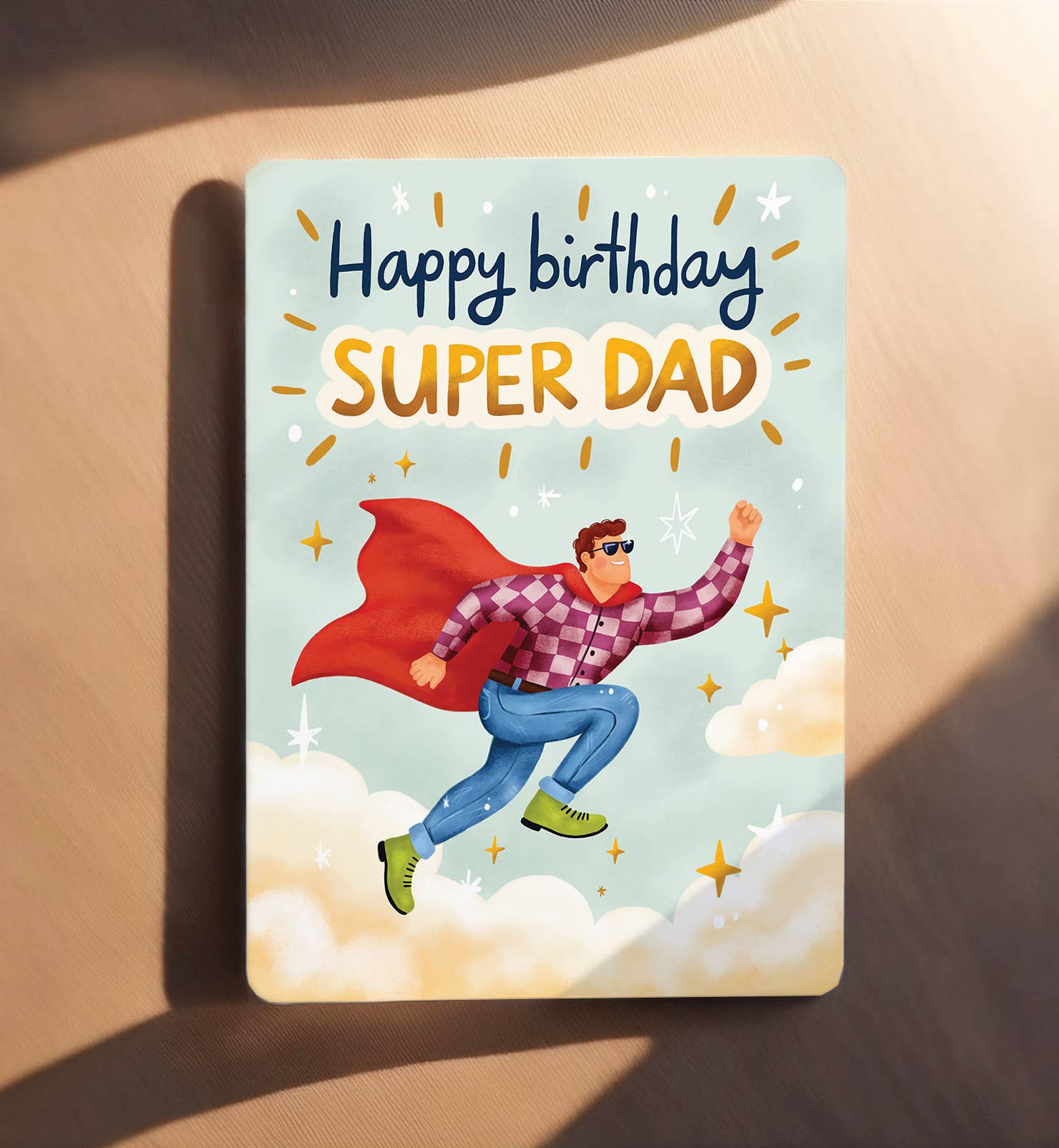 Kaart verjaardag vader held felicitatie man ansichtkaart