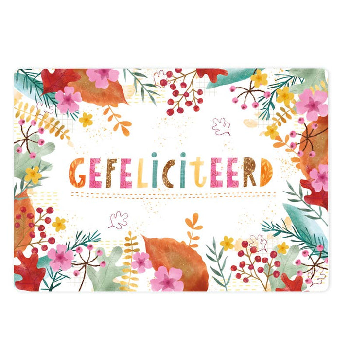 The Lemonbird kaart autumn flowers gefeliciteerd | Kaart The Lemonbird