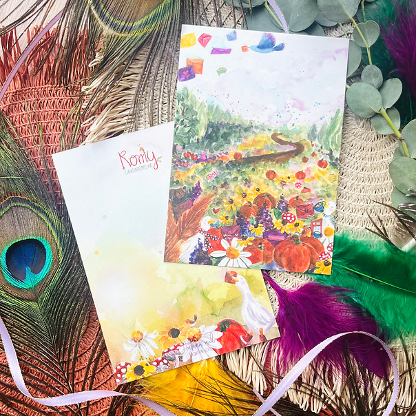 Pompoenenveld | Postkaart A6 Romyillustrations